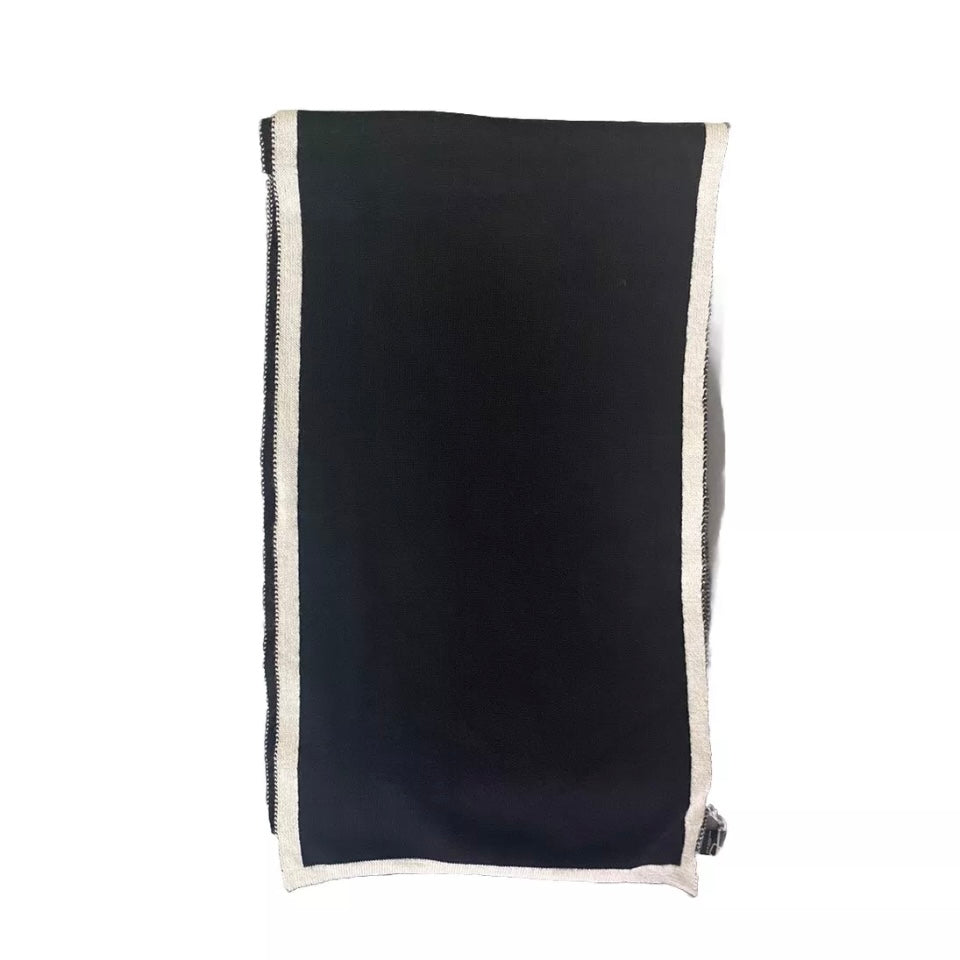 NANNINI SCIARPA MISTO LANA BIANCO/NERA REVERSIBILE UNISEX