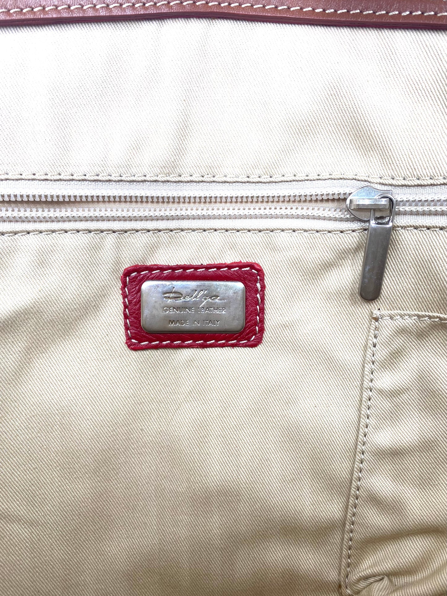 DELL’GA BORSA ROSSA PELLE