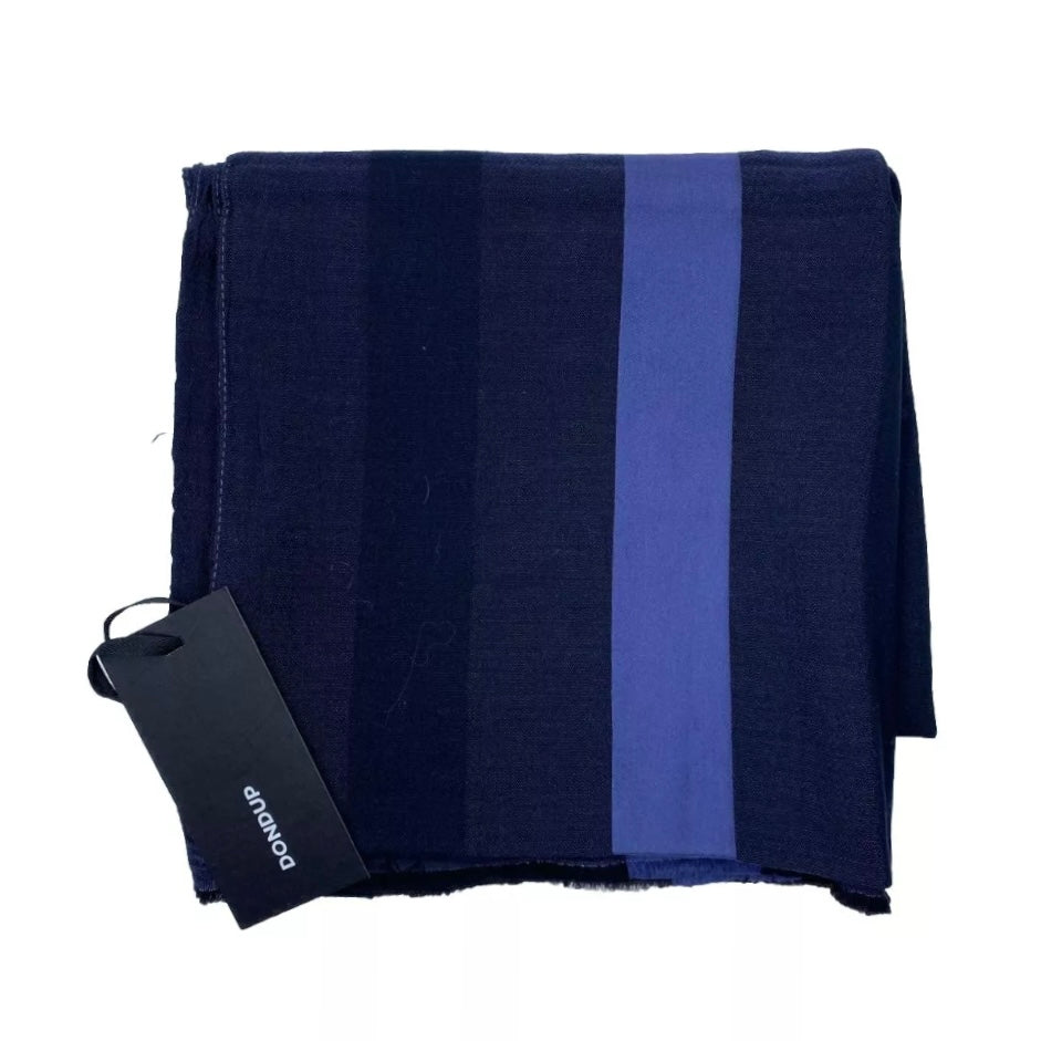 DONDUP SCIARPA MISTO COTONE RIGHE BLU UOMO