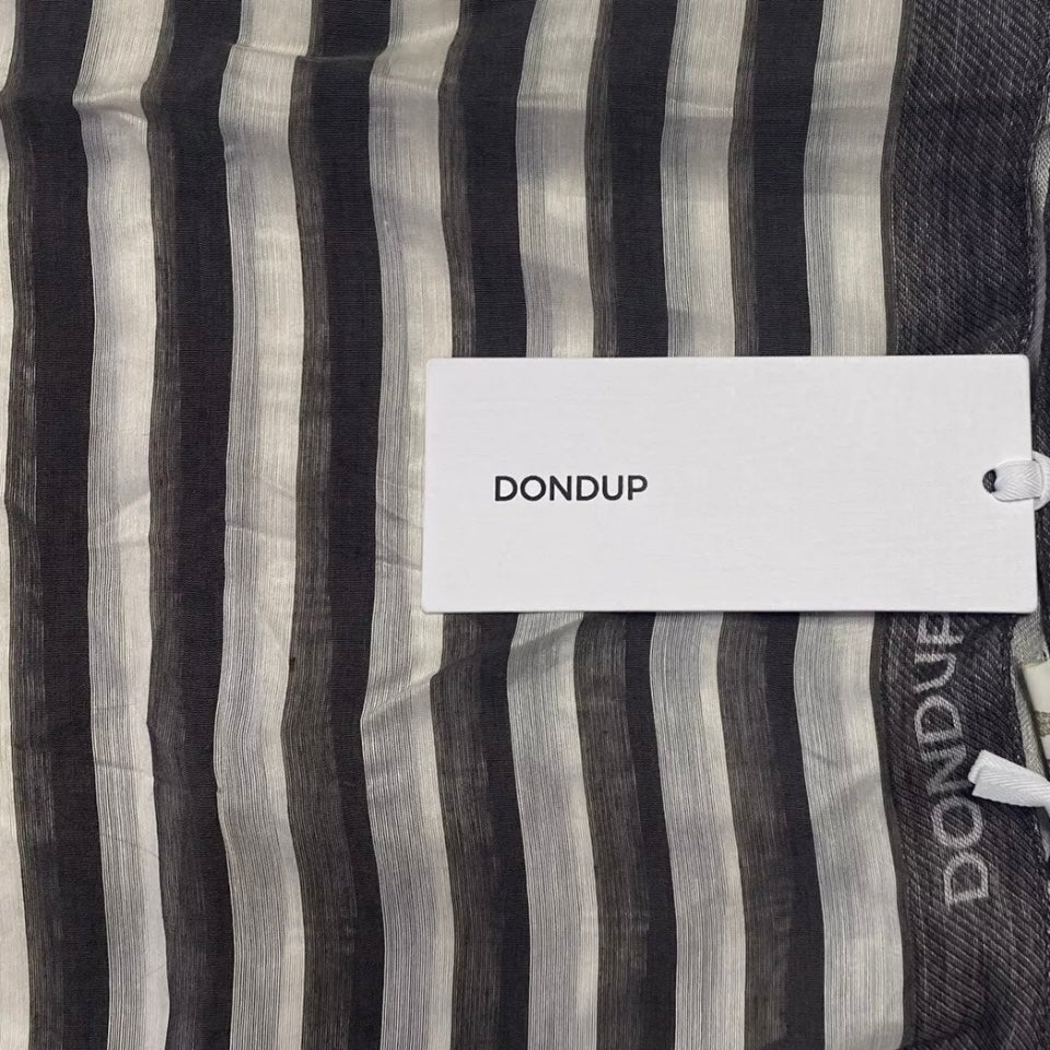 DONDUP SCIARPA RIGHE MISTO SETA GRIGIO BIANCO UNISEX