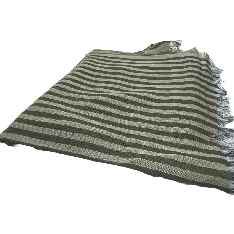 DONDUP SCIARPA COTONE RIGHE VERDE UNISEX