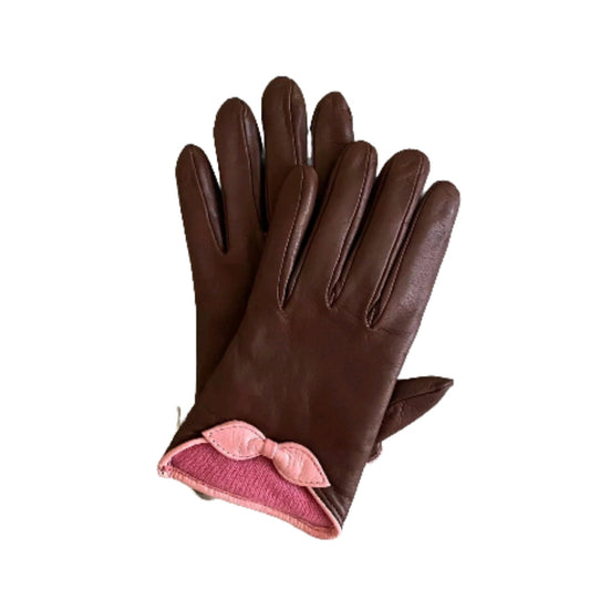 ALPO GUANTI PELLE DONNA FIOCCO ROSA