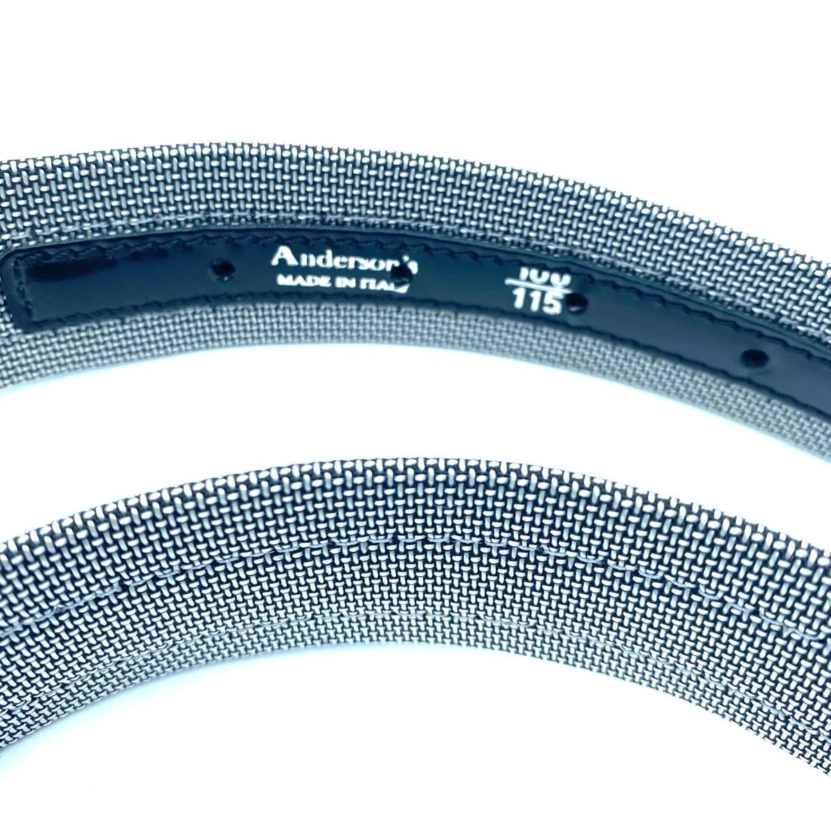 ANDERSON'S CINTURA IN TESSUTO E PELLE GRIGIO NERA