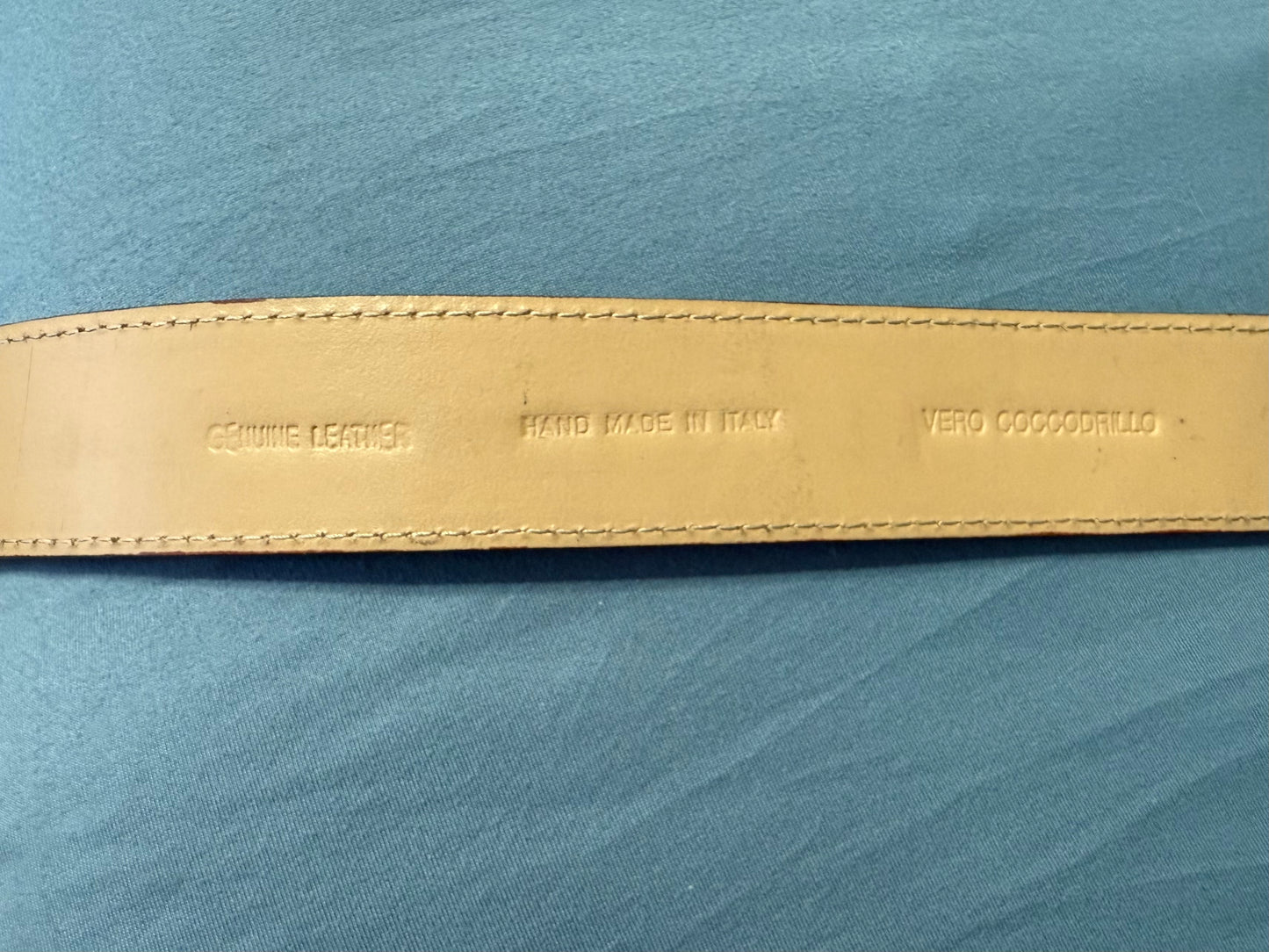 CINTURA PATCHWORK UNISEX BANDIERE DEL MONDO IN PELLE E VERO COCCODRILLO