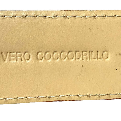 CINTURA PATCHWORK UNISEX BANDIERE DEL MONDO IN PELLE E VERO COCCODRILLO