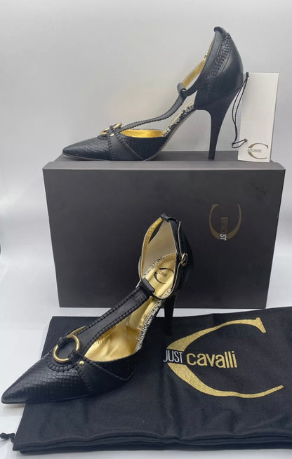 JUST CAVALLI SANDALO IN PELLE NERO