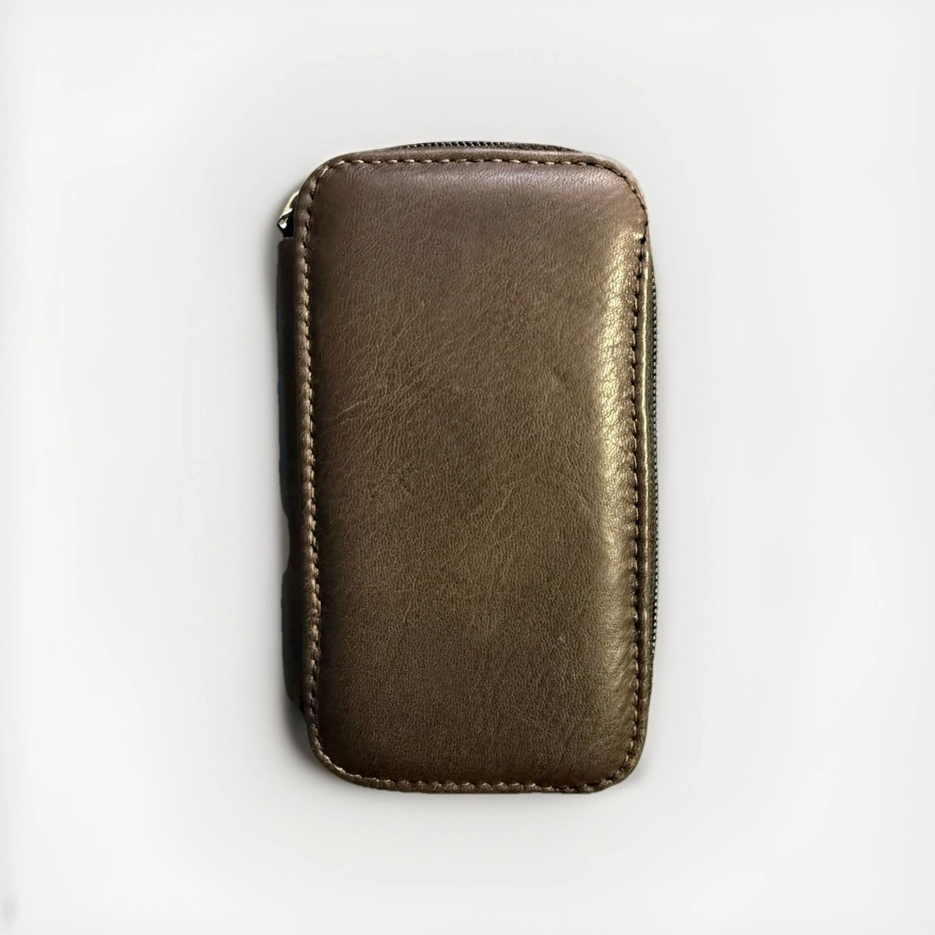 PORTACHIAVI DOPPIO ARTIGIANALE VERA PELLE MARRONE