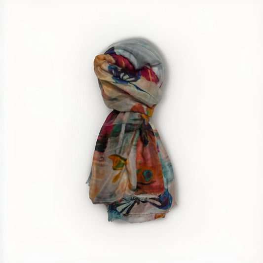 D'ANIELLO SCIARPA DONNA MISTO SETA  FANTASIA FARFALLE