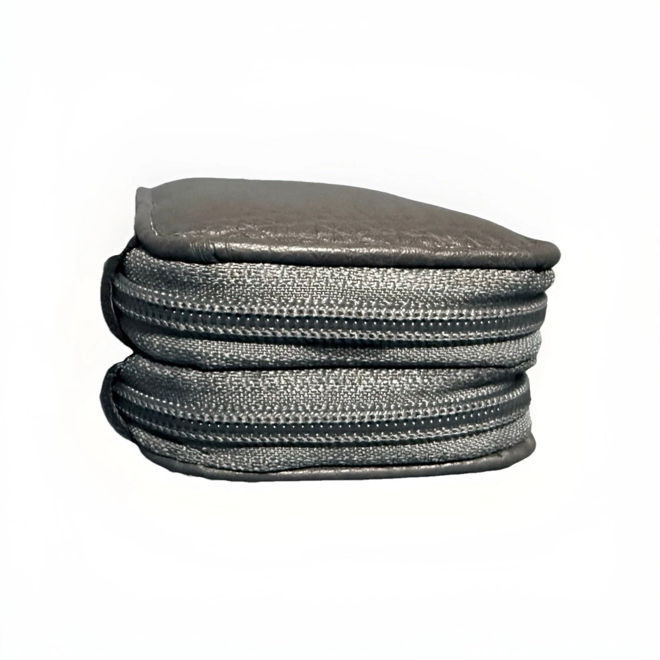 PORTACHIAVI DOPPIO ARTIGIANALE VERA PELLE GRIGIO