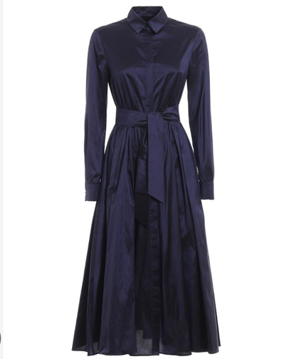 MAX MARA ABITO CHEMISIER BLU IN SETA
