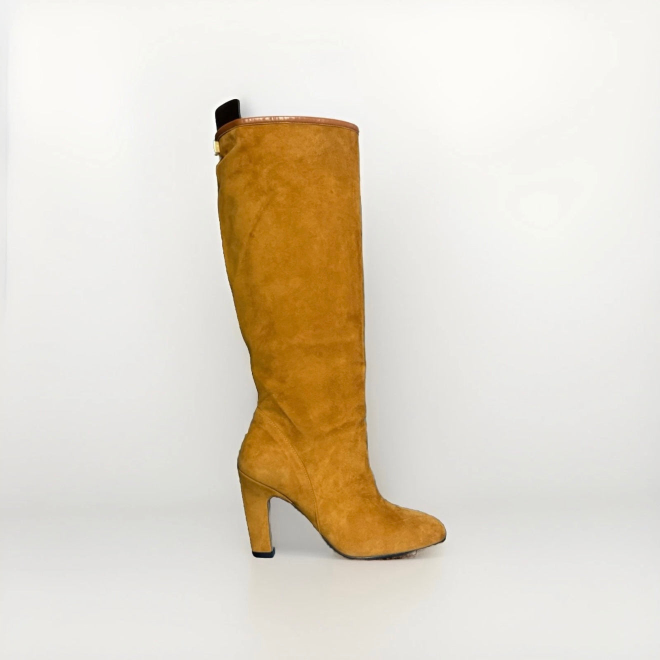 STUART WEITZMAN STIVALI PELLE SCAMOSCITA MARRONE OCRA