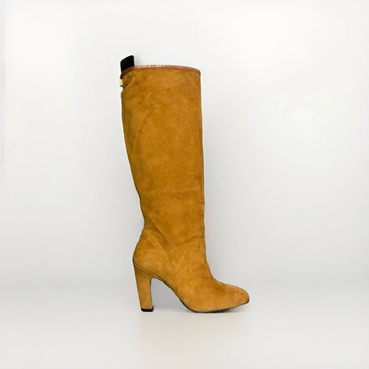 STUART WEITZMAN STIVALI PELLE SCAMOSCITA MARRONE OCRA