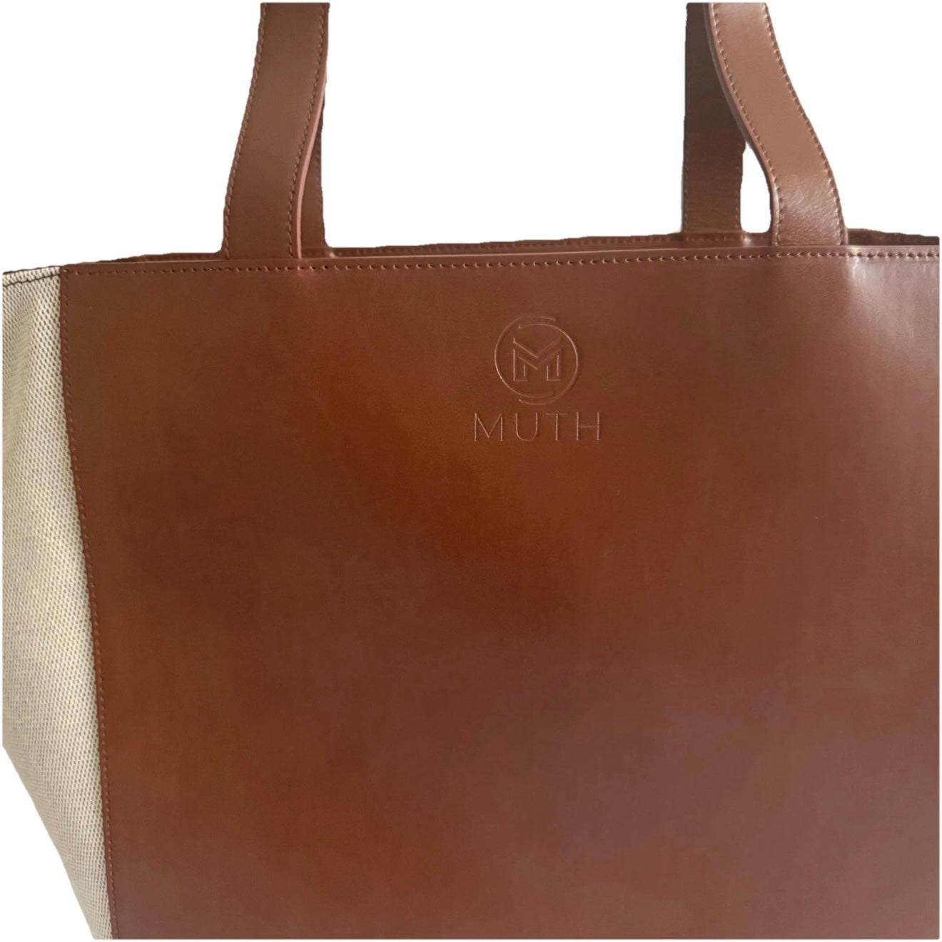 MUTH BAGS TOTE BAG ERA BORSA SHOPPING BAG ARTIGIANALE VERA PELLE E TESSUTO
