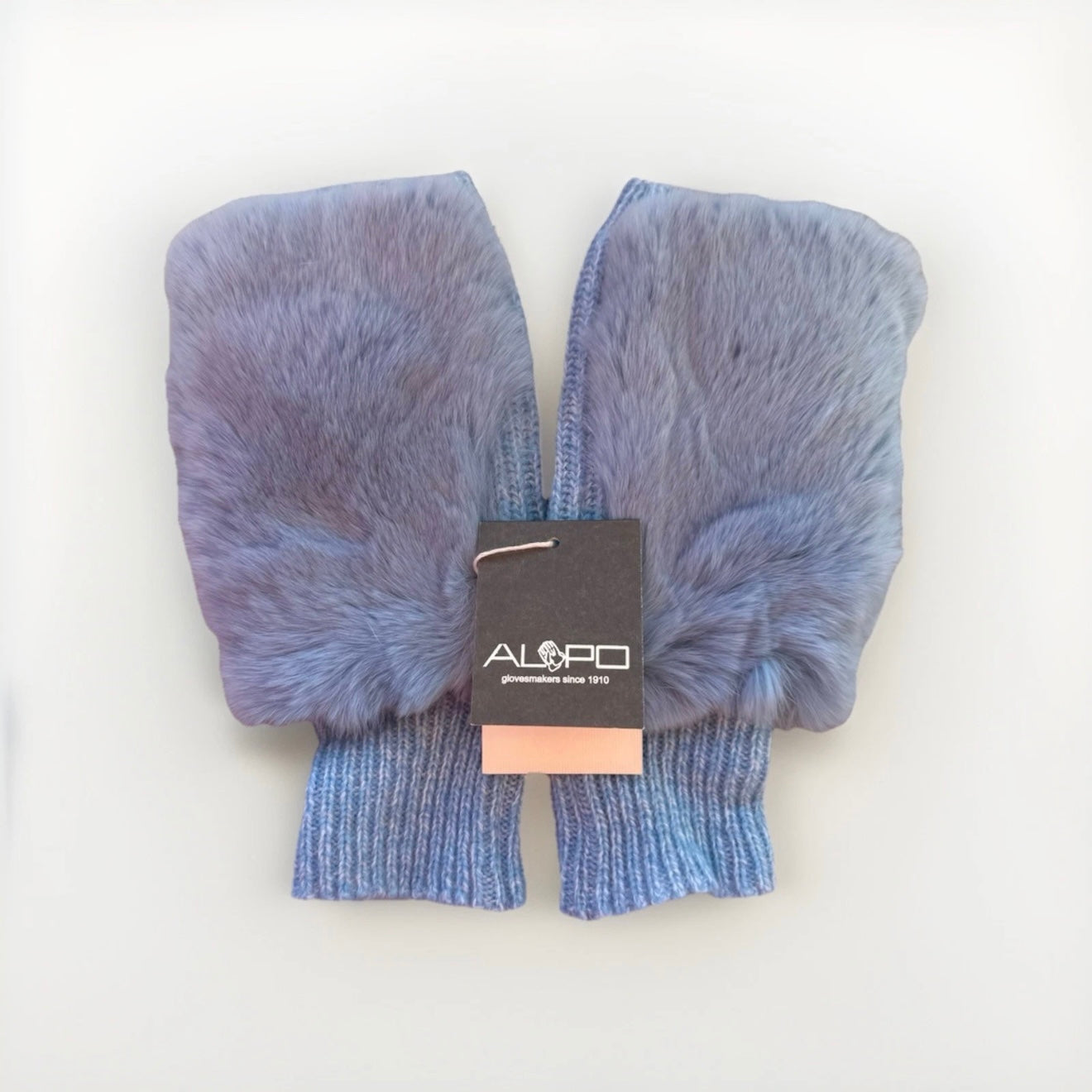 ALPO GUANTI MANICOTTI DONNA EFFETTO PELLICCIA AZZURRI