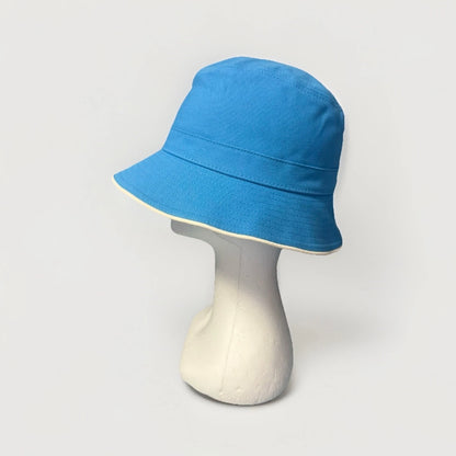 BORSALINO CAPPELLO BUCKET A SEI SPICCHI COTONE AZZURRO