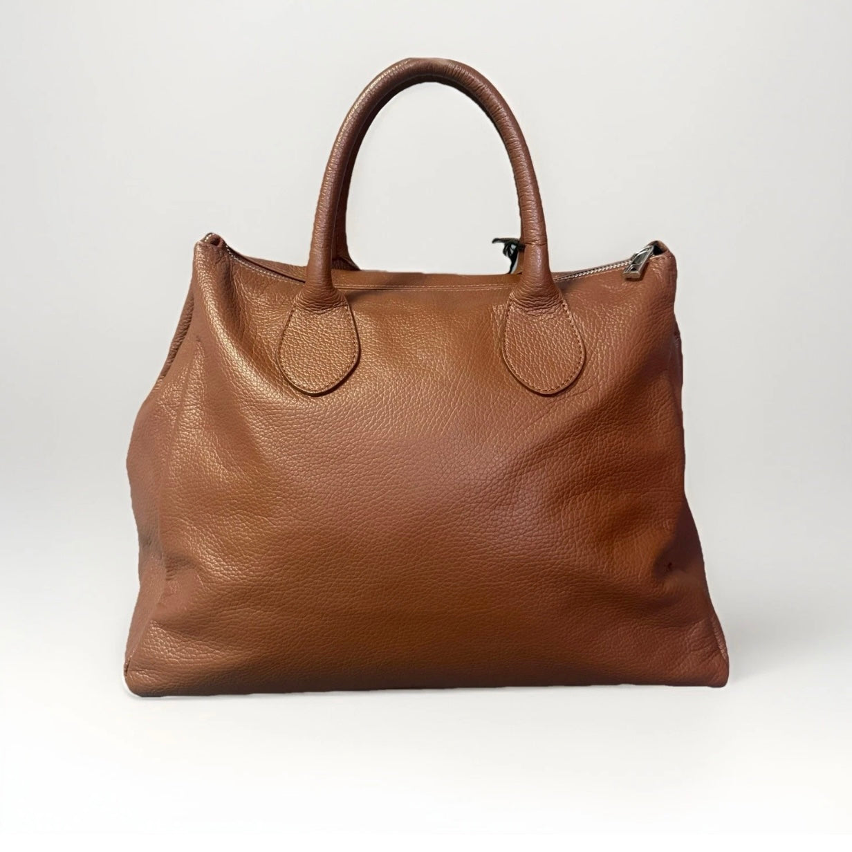 HALFPAST8 MILANO BORSA A MANO / SPALLA VERA PELLE MARTELLATA MARRONE