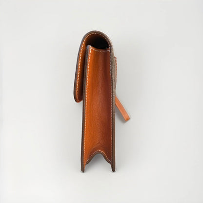 DELL'GA CARTELLA PICCOLA DA LAVORO ARTIGIANALE PELLE MARRONE