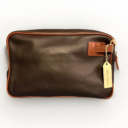 DELL'GA CARTELLA LAVORO ARTIGIANALE PELLE MARRONE