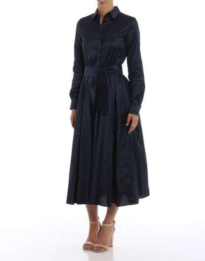 MAX MARA ABITO CHEMISIER BLU IN SETA