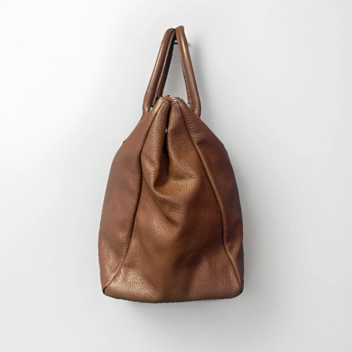 HALFPAST8 MILANO BORSA A MANO / SPALLA VERA PELLE MARTELLATA MARRONE