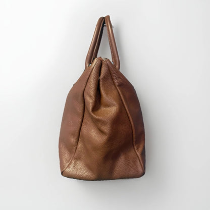 HALFPAST8 MILANO BORSA A MANO / SPALLA VERA PELLE MARTELLATA MARRONE
