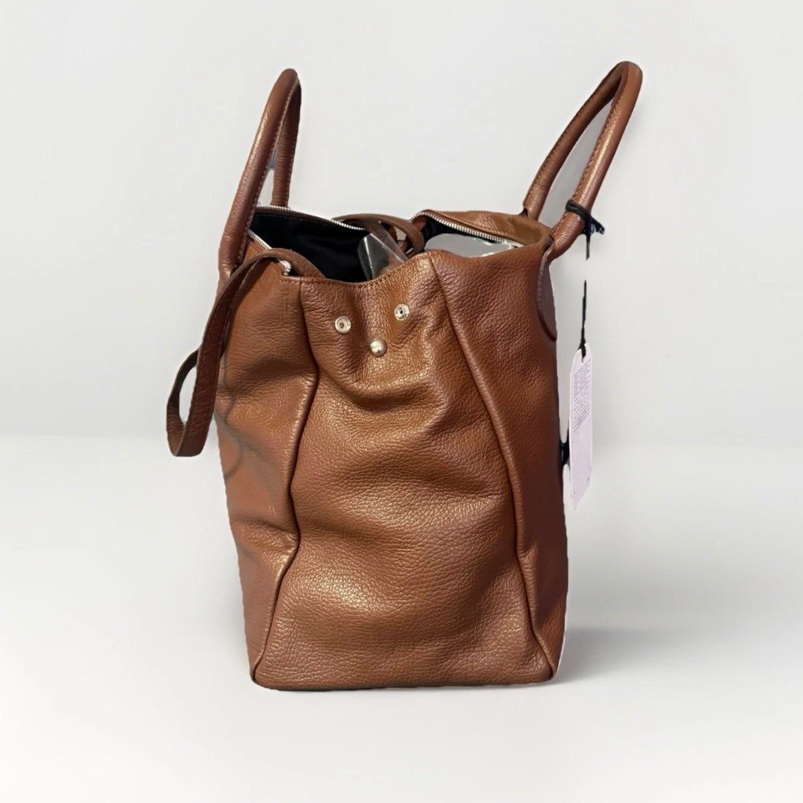 HALFPAST8 MILANO BORSA A MANO / SPALLA VERA PELLE MARTELLATA MARRONE