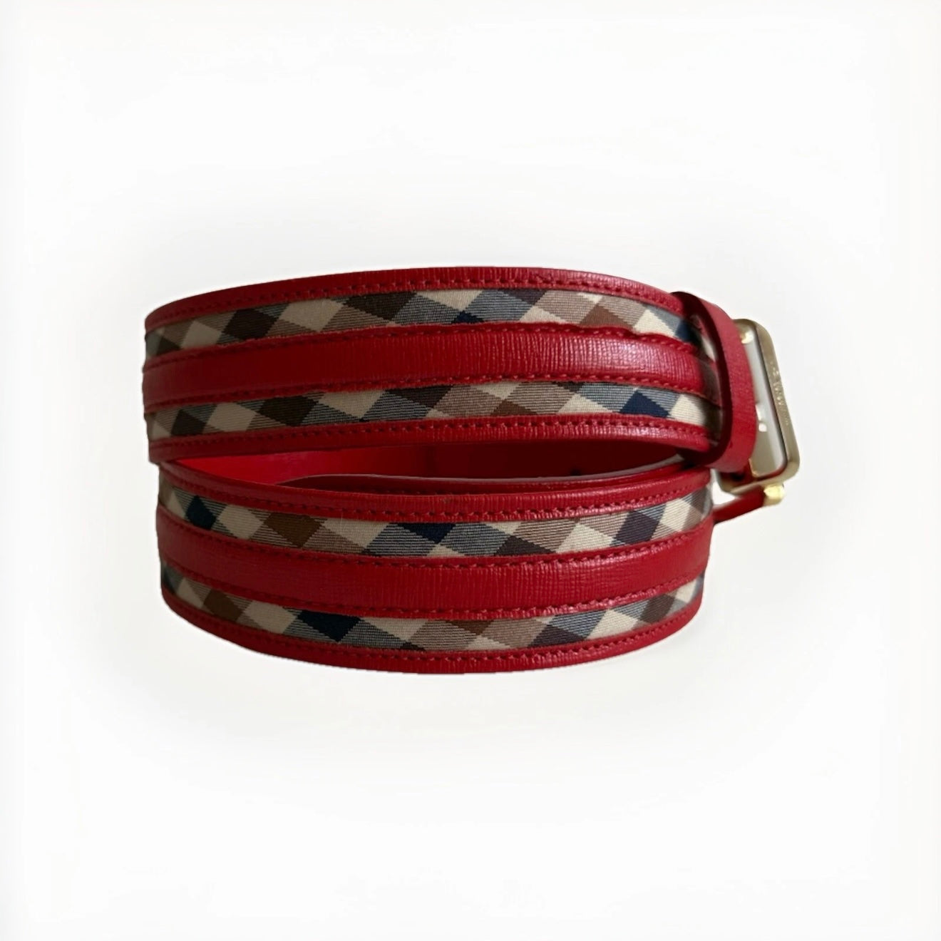AQUASCUTUM OF LONDON CINTURA DONNA ROSSA FANTASIA CLUB CHECK