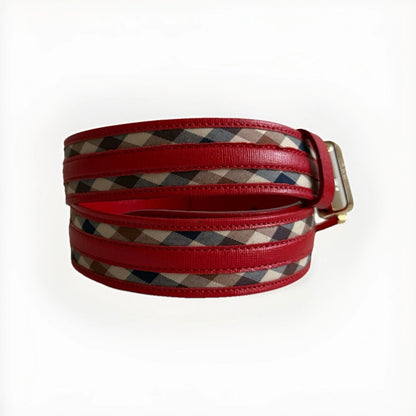 AQUASCUTUM OF LONDON CINTURA DONNA ROSSA FANTASIA CLUB CHECK