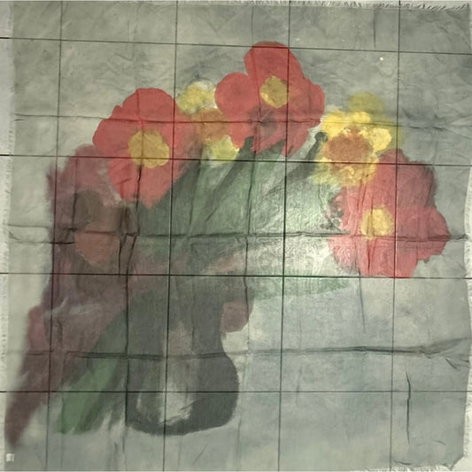 SCIARPA ARTIGIANALE DONNA STAMPA FLOREALE