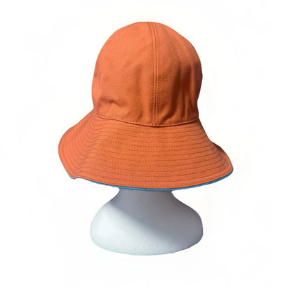 BORSALINO CAPPELLO CLOCHE A SEI SPICCHI COTONE ARANCIONE