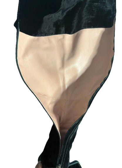 ALBERTA FERRETTI STIVALI CUISSARDES VELLUTO NERO