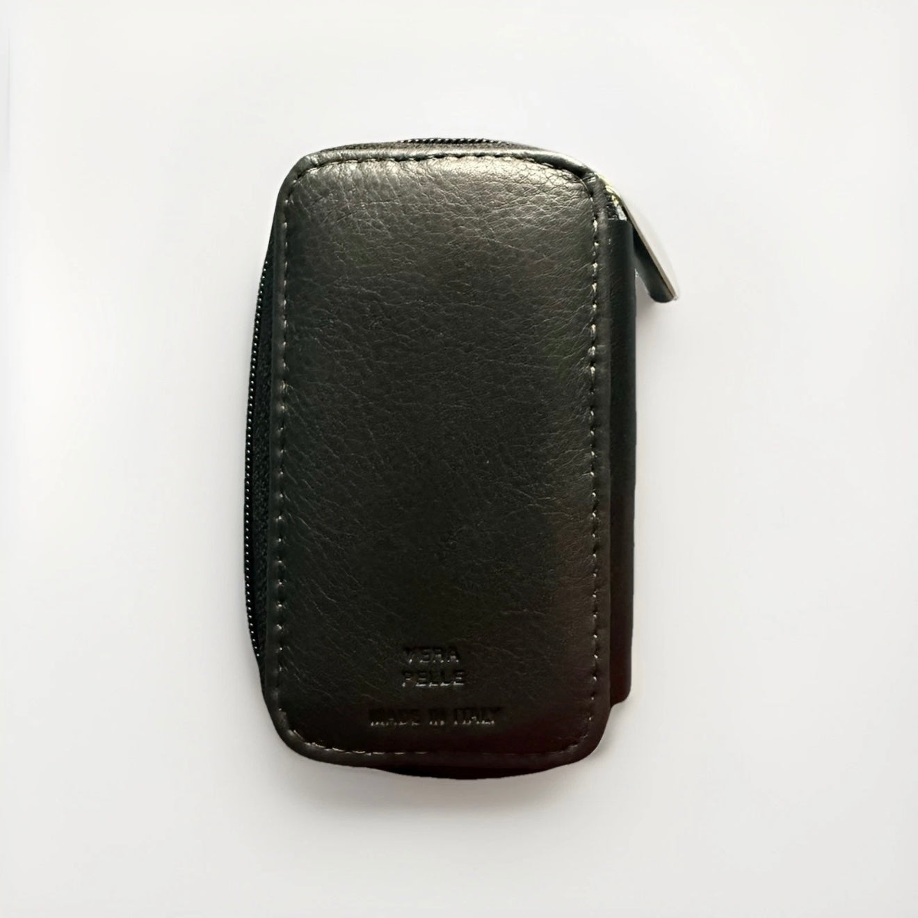 PORTACHIAVI ARTIGIANALE VERA PELLE NERO