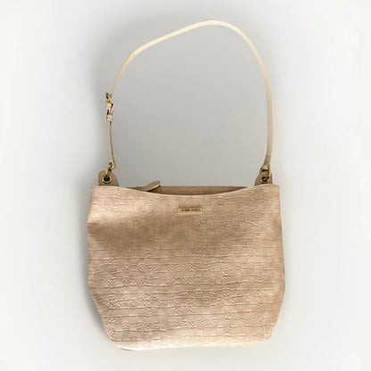 PIERO GUIDI SHOPPING BAG BORSA INTRECCIO BIANCO PANNA