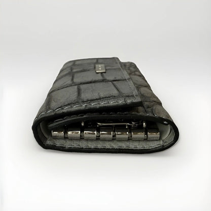 NANNINI PORTA CHIAVI DONNA IN PELLE STAMPA COCCO GRIGIO