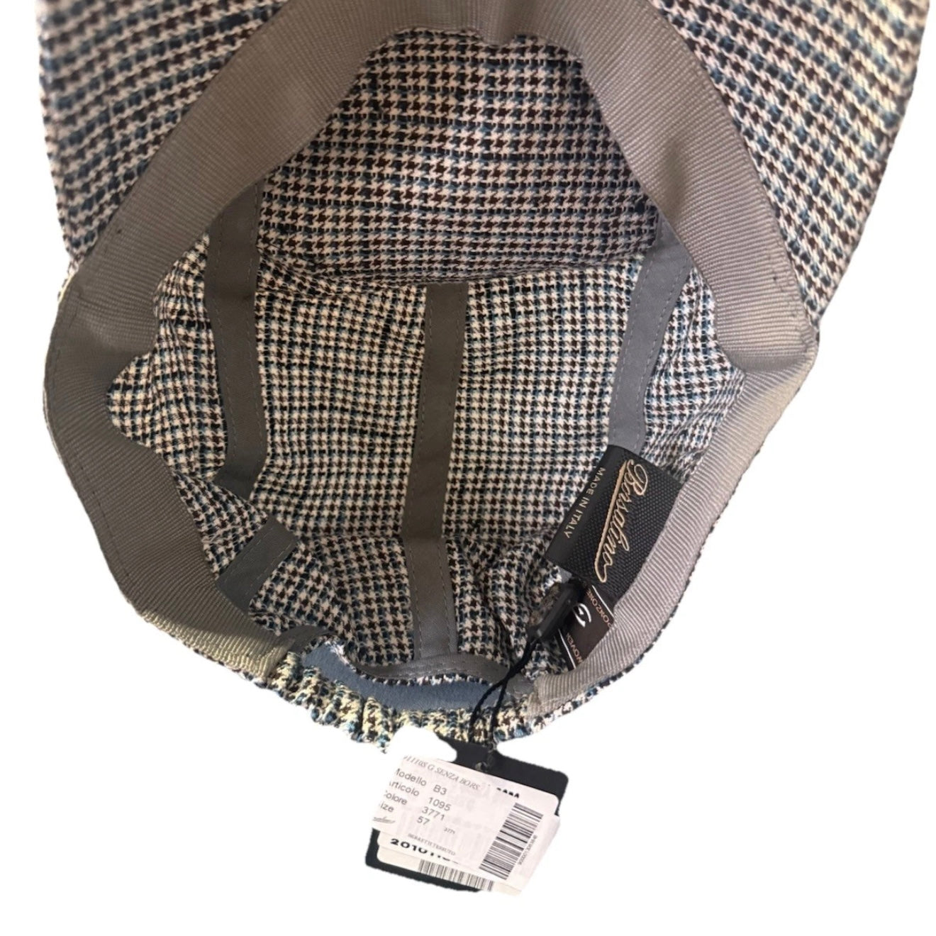 BORSALINO CAPPELLO BERRETTO TESSUTO BASEBALL PIED DE POULE UNISEX