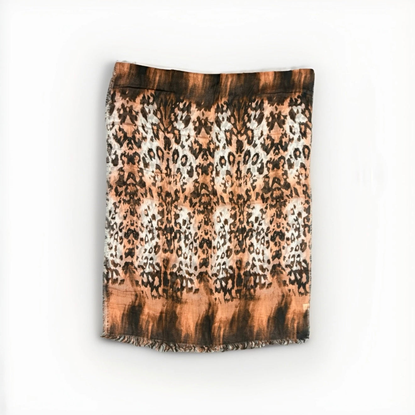 SCIARPA ARTIGIANALE DONNA STAMPA ANIMALIER LEOPARDATA