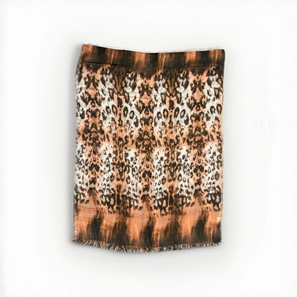SCIARPA ARTIGIANALE DONNA STAMPA ANIMALIER LEOPARDATA