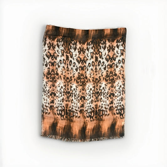 SCIARPA ARTIGIANALE DONNA STAMPA ANIMALIER LEOPARDATA