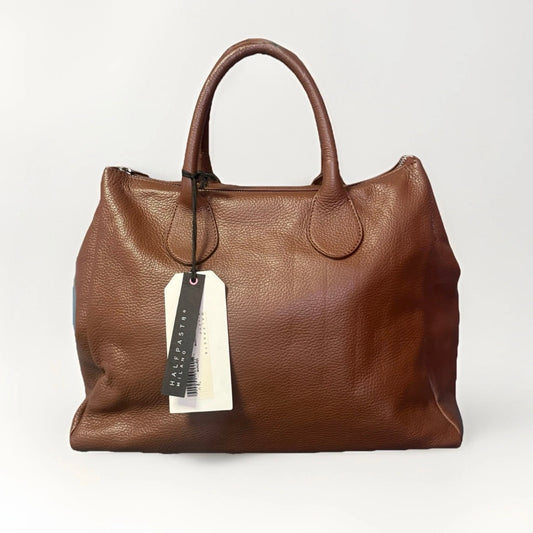 HALFPAST8 MILANO BORSA A MANO / SPALLA VERA PELLE MARTELLATA MARRONE
