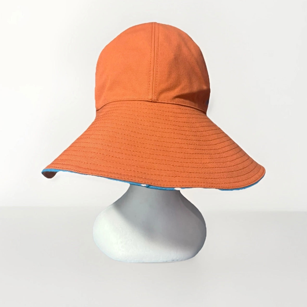BORSALINO CAPPELLO CLOCHE A SEI SPICCHI COTONE ARANCIONE