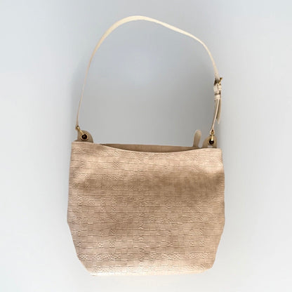 PIERO GUIDI SHOPPING BAG BORSA INTRECCIO BIANCO PANNA