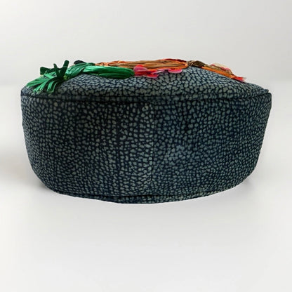 BORBONESE BORSA LUNA MAR A MANO/ TRACOLLA PELLE TAPIRO BLU