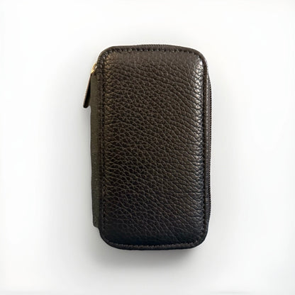 PORTACHIAVI ARTIGIANALE VERA PELLE NERO