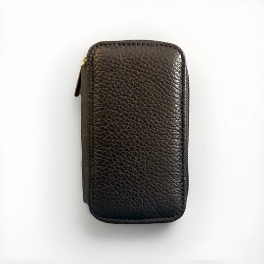 PORTACHIAVI ARTIGIANALE VERA PELLE NERO