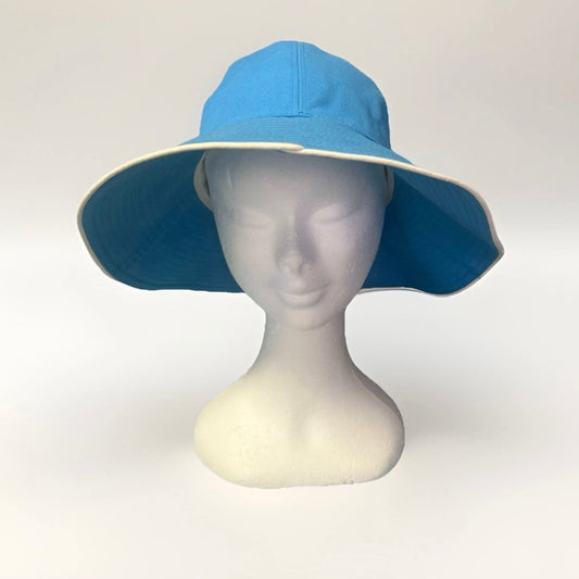 BORSALINO CAPPELLO CLOCHE A SEI SPICCHI COTONE AZZURRO