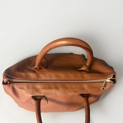 HALFPAST8 MILANO BORSA A MANO / SPALLA VERA PELLE MARTELLATA MARRONE