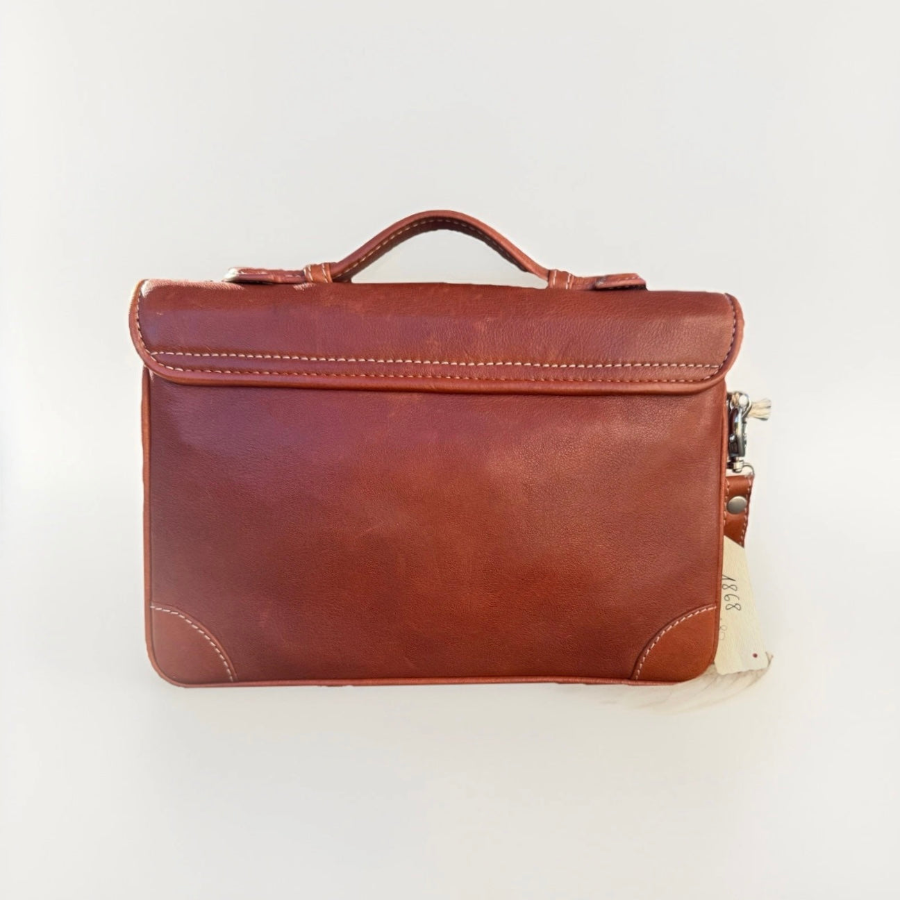 DELL'GA CARTELLA/BORSA PORTA DOCUMENTI SMALL PELLE MARRONE