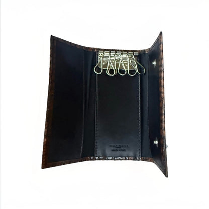 NANNINI PORTA CHIAVI DONNA IN PELLE STAMPA COCCO MARRONE