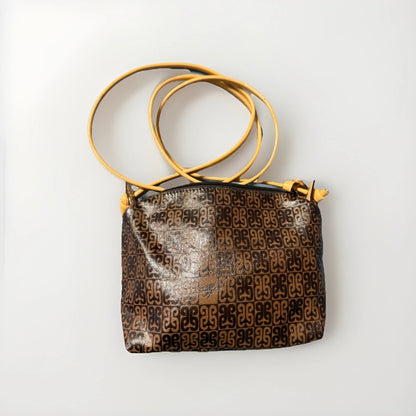 PIERO GUIDI TRACOLLA SMALL LINEA  MONOGRAM MARRONE