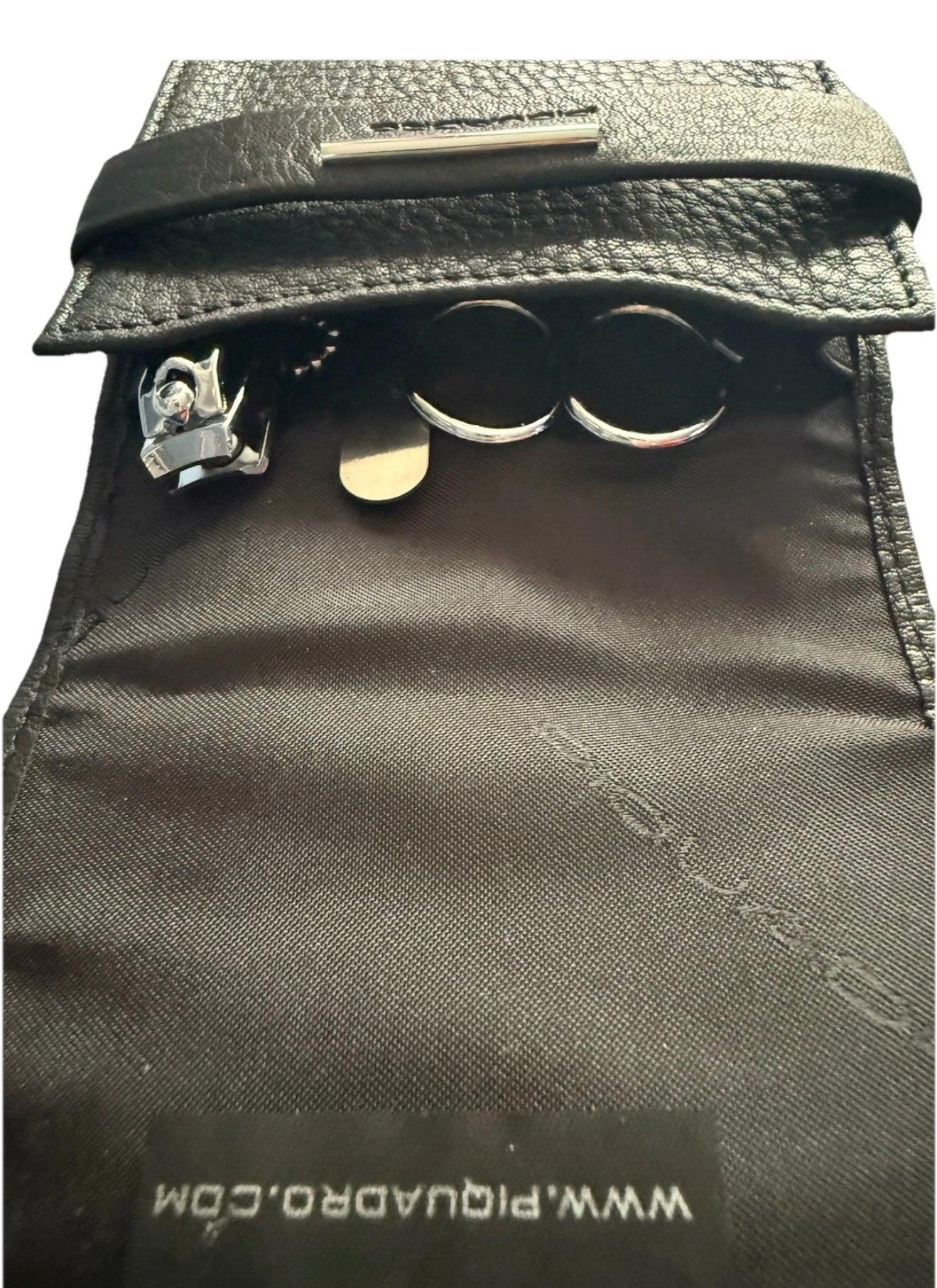 PIQUADRO SET MANICURE VERA PELLE NERO